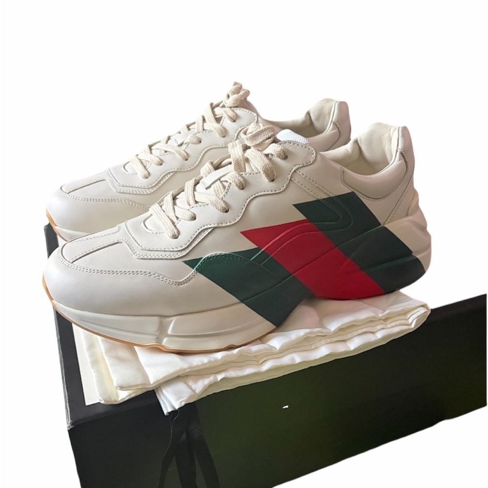 Men's Gucci Rhyton Web Print Sneakers size 10.5 new